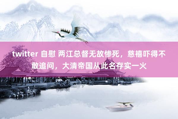 twitter 自慰 两江总督无故惨死，慈禧吓得不敢追问，大清帝国从此名存实一火