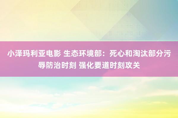 小泽玛利亚电影 生态环境部：死心和淘汰部分污辱防治时刻 强化要道时刻攻关