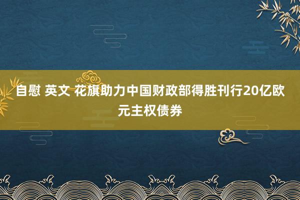 自慰 英文 花旗助力中国财政部得胜刊行20亿欧元主权债券