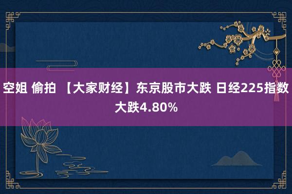 空姐 偷拍 【大家财经】东京股市大跌 日经225指数大跌4.80%