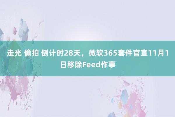 走光 偷拍 倒计时28天，微软365套件官宣11月1日移除Feed作事