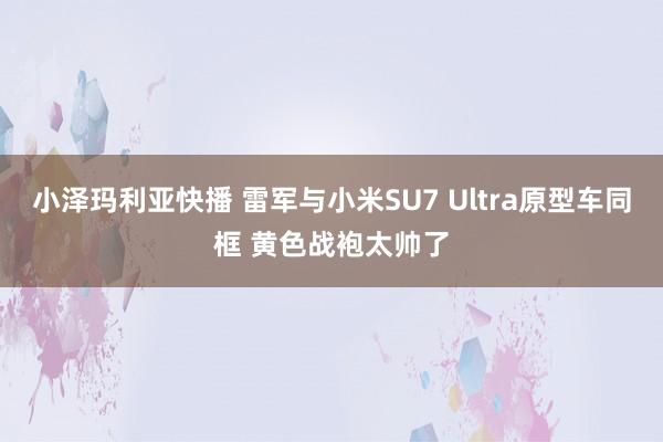 小泽玛利亚快播 雷军与小米SU7 Ultra原型车同框 黄色战袍太帅了