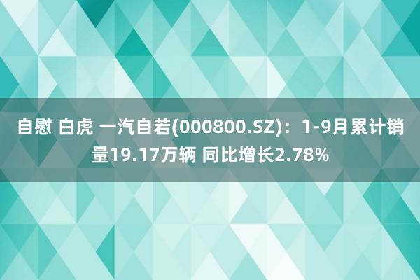 自慰 白虎 一汽自若(000800.SZ)：1-9月累计销量19.17万辆 同比增长2.78%