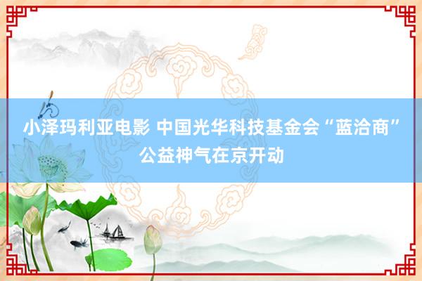 小泽玛利亚电影 中国光华科技基金会“蓝洽商”公益神气在京开动