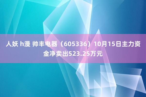 人妖 h漫 帅丰电器（605336）10月15日主力资金净卖出523.25万元