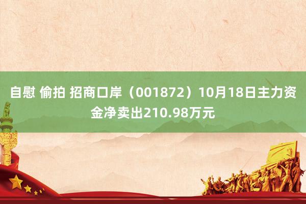 自慰 偷拍 招商口岸（001872）10月18日主力资金净卖出210.98万元