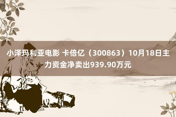 小泽玛利亚电影 卡倍亿（300863）10月18日主力资金净卖出939.90万元