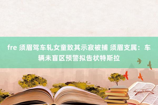 fre 须眉驾车轧女童致其示寂被捕 须眉支属：车辆未盲区预警拟告状特斯拉