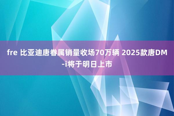 fre 比亚迪唐眷属销量收场70万辆 2025款唐DM-i将于明日上市