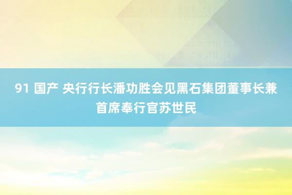 91 国产 央行行长潘功胜会见黑石集团董事长兼首席奉行官苏世民