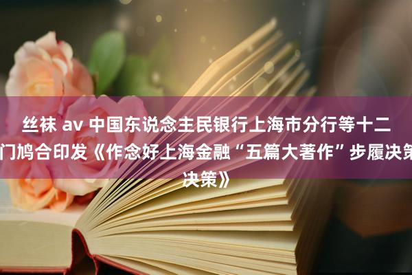 丝袜 av 中国东说念主民银行上海市分行等十二部门鸠合印发《作念好上海金融“五篇大著作”步履决策》