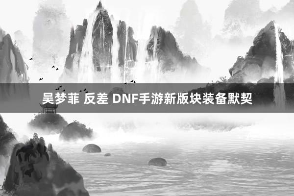 吴梦菲 反差 DNF手游新版块装备默契