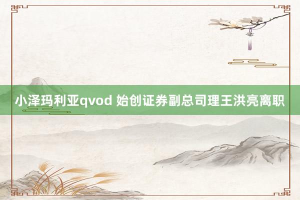 小泽玛利亚qvod 始创证券副总司理王洪亮离职