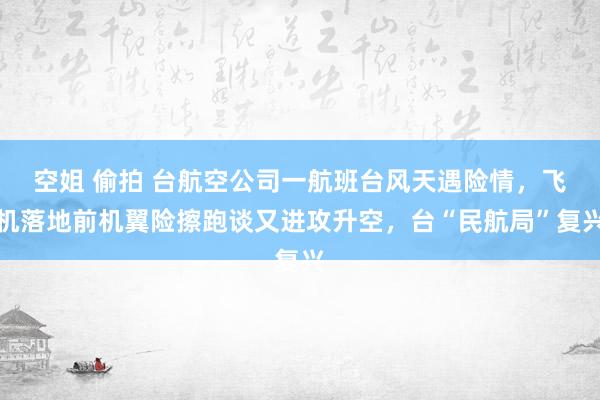 空姐 偷拍 台航空公司一航班台风天遇险情，飞机落地前机翼险擦跑谈又进攻升空，台“民航局”复兴