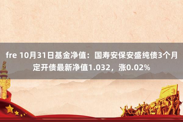 fre 10月31日基金净值：国寿安保安盛纯债3个月定开债最新净值1.032，涨0.02%