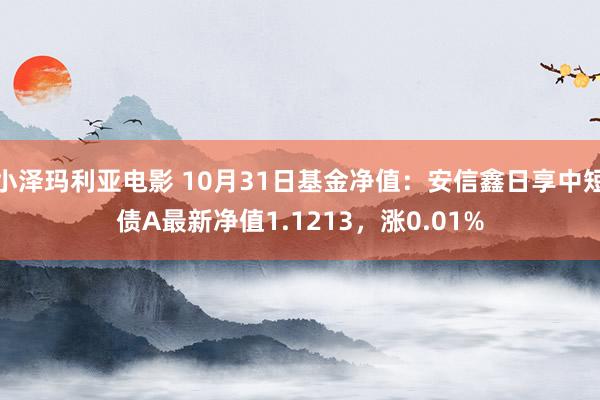 小泽玛利亚电影 10月31日基金净值：安信鑫日享中短债A最新净值1.1213，涨0.01%