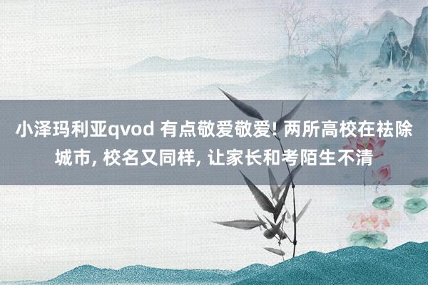 小泽玛利亚qvod 有点敬爱敬爱! 两所高校在袪除城市， 校名又同样， 让家长和考陌生不清