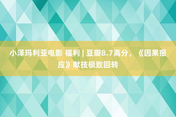 小泽玛利亚电影 福利 | 豆瓣8.7高分，《因果报应》献技极致回转