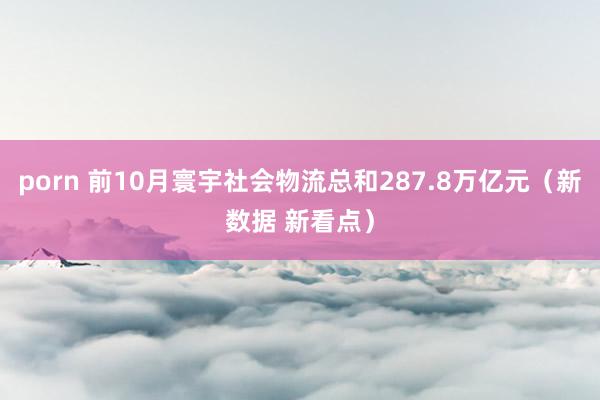 porn 前10月寰宇社会物流总和287.8万亿元（新数据 新看点）