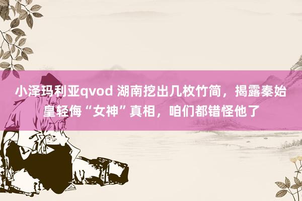 小泽玛利亚qvod 湖南挖出几枚竹简，揭露秦始皇轻侮“女神”真相，咱们都错怪他了