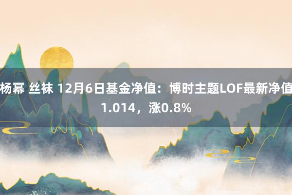 杨幂 丝袜 12月6日基金净值：博时主题LOF最新净值1.014，涨0.8%