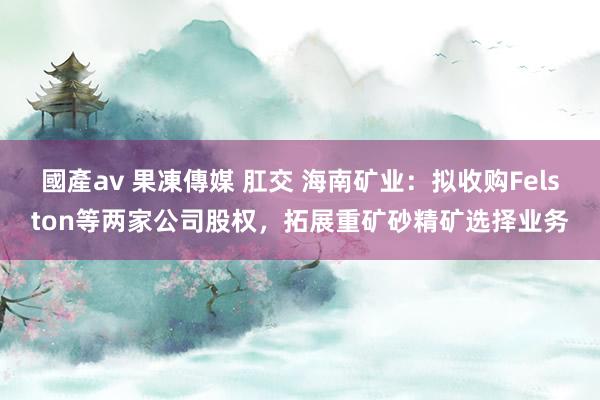 國產av 果凍傳媒 肛交 海南矿业：拟收购Felston等两家公司股权，拓展重矿砂精矿选择业务