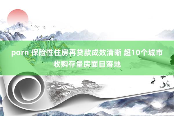 porn 保险性住房再贷款成效清晰 超10个城市收购存量房面目落地