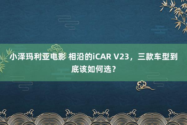 小泽玛利亚电影 相沿的iCAR V23，三款车型到底该如何选？