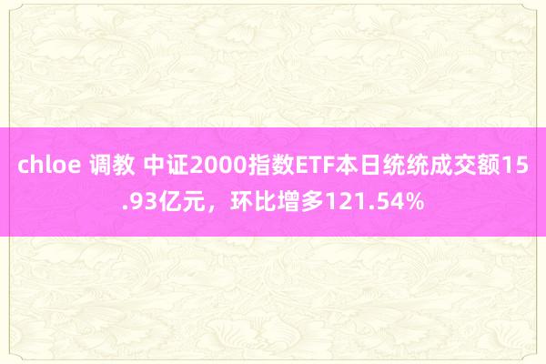 chloe 调教 中证2000指数ETF本日统统成交额15.93亿元，环比增多121.54%