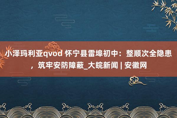 小泽玛利亚qvod 怀宁县雷埠初中：整顺次全隐患，筑牢安防障蔽_大皖新闻 | 安徽网