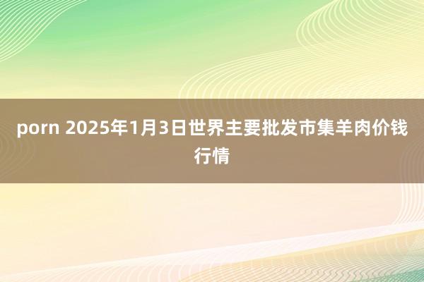 porn 2025年1月3日世界主要批发市集羊肉价钱行情