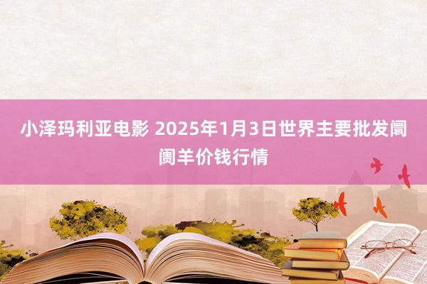 小泽玛利亚电影 2025年1月3日世界主要批发阛阓羊价钱行情