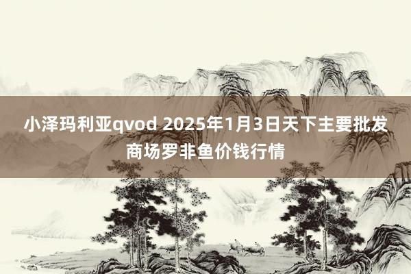 小泽玛利亚qvod 2025年1月3日天下主要批发商场罗非鱼价钱行情