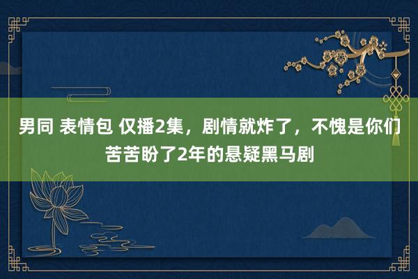 男同 表情包 仅播2集，剧情就炸了，不愧是你们苦苦盼了2年的悬疑黑马剧