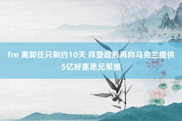 fre 离卸任只剩约10天 拜登政府再向乌克兰提供5亿好意思元军援