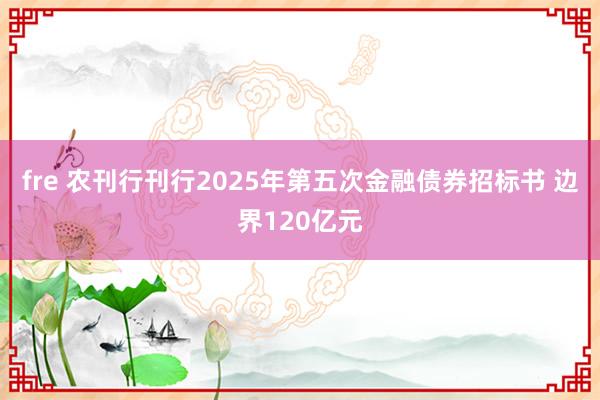 fre 农刊行刊行2025年第五次金融债券招标书 边界120亿元