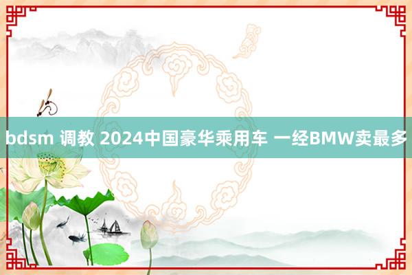 bdsm 调教 2024中国豪华乘用车 一经BMW卖最多