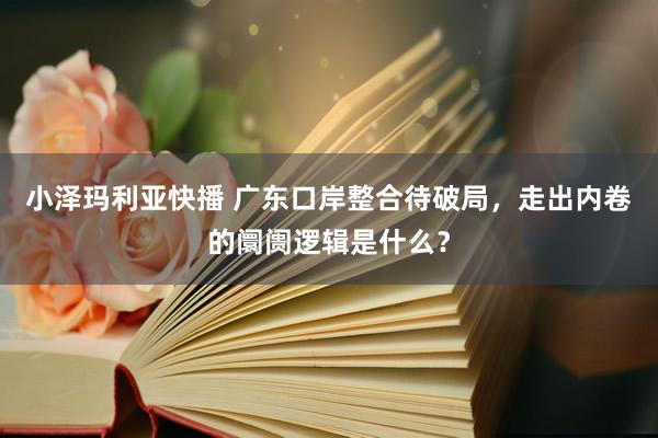 小泽玛利亚快播 广东口岸整合待破局，走出内卷的阛阓逻辑是什么？