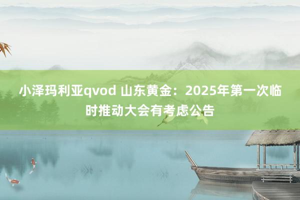 小泽玛利亚qvod 山东黄金：2025年第一次临时推动大会有考虑公告