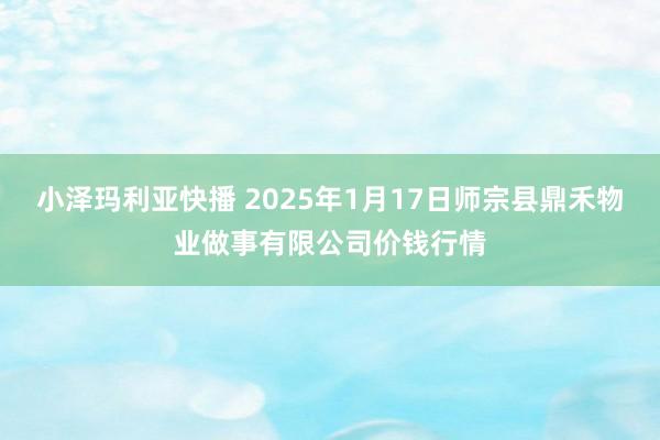 小泽玛利亚快播 2025年1月17日师宗县鼎禾物业做事有限公司价钱行情